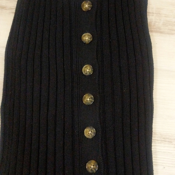 Black Knit Forever 21 Dress w Buttons - Size Small - Picture 2 of 4